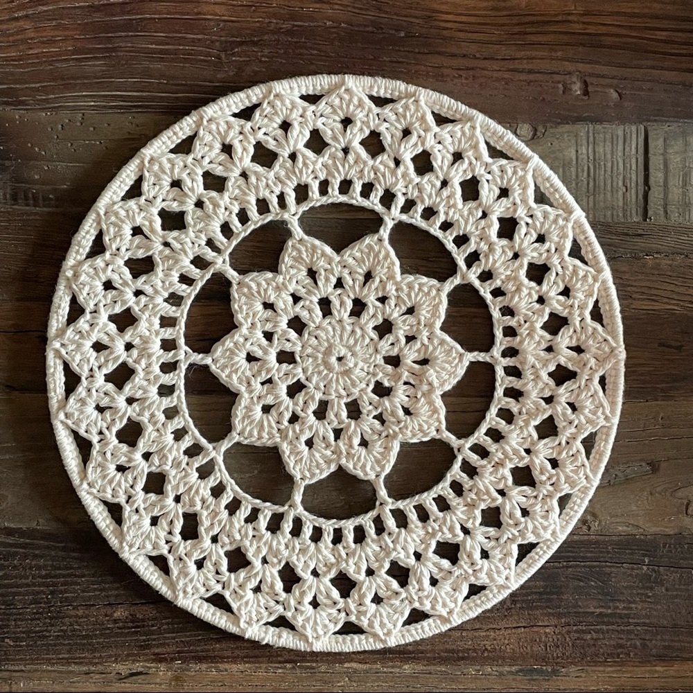 Hand Crocheted Mandala, Wall Decor